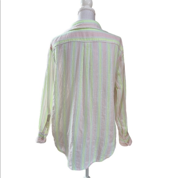 LEMLEM WOMENS LONG SLEEVE STRIPED BLUSH/YELLOW BLOUSE ESTIMATED SIZE LARGE - Picture 3 of 10